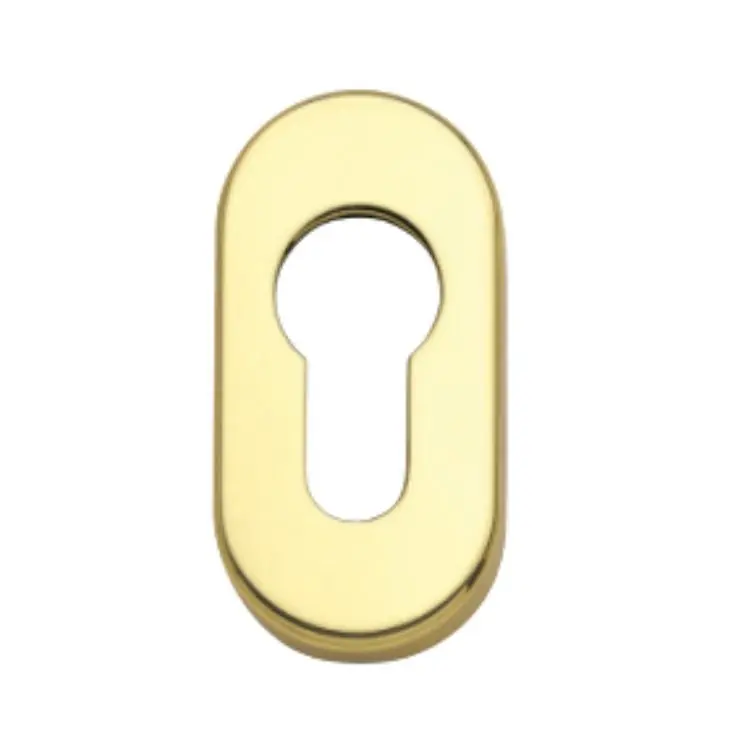 Beste Prijs Bocchetta ovale Ghidini per maniglia, foro Yale, dimensione 62x32 mm, Ottone finitura Lucido Verniciato