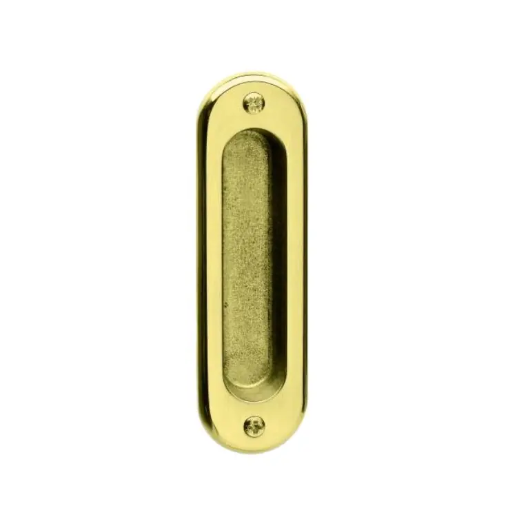 Hete Deal Maniglia incasso Ghidini Gioia per porta scorrevole, ovale, Ottone finitura Lucido Verniciato