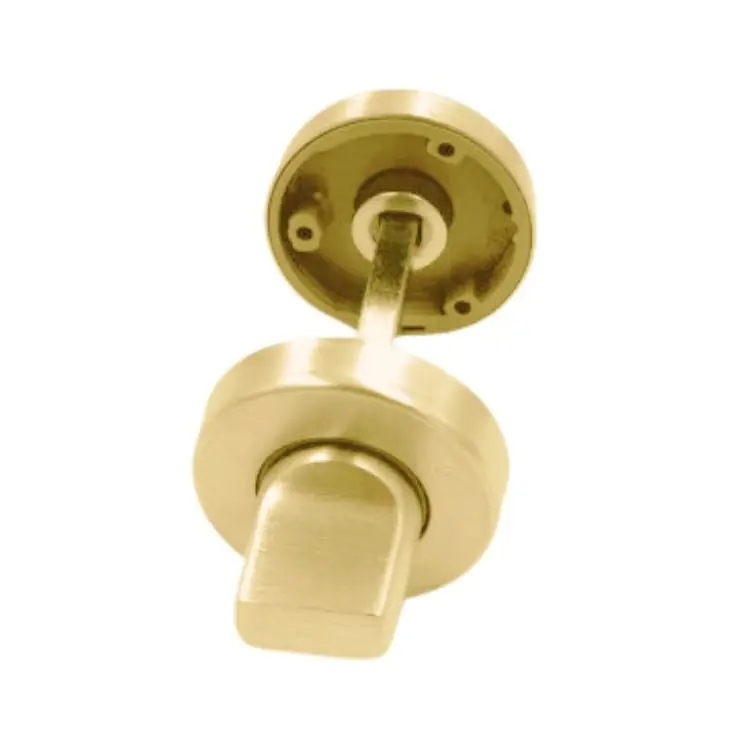 Speciale Aanbieding Nottolino Wc tondo Milena Ghidini per porta interna, diametro 45x9 mm, quadro 6 mm, Ottone finitura Satinato