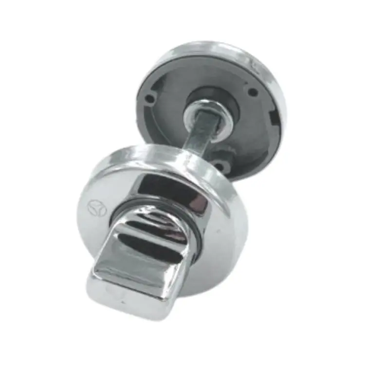 Nottolino Wc tondo Milena Ghidini per porta interna, diametro 45x9 mm, quadro 6 mm, Ottone finitura Cromo Lucido Populair