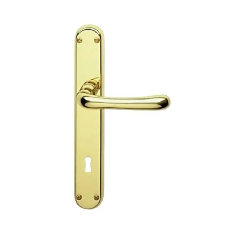 Direct Verzonden Maniglia Monica Ghidini per porta interna, placca foro Patent 70, quadro 8 mm, Ottone finitura Lucido Verniciato