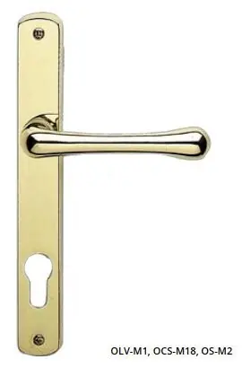 Maniglia per porta interna, Ghidini serie Linda, con placca stretta, per chiave foro Yale, in Ottone, finitura Cromo Satinato Lage Prijs
