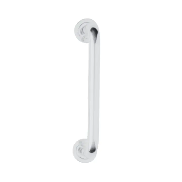 Maniglione diritto Marzia Ghidini per porta, interasse 220 mm, rosetta tonda 45 mm, diametro 20 mm, Ottone finitura Cromo Satinato Hoge Kwaliteit