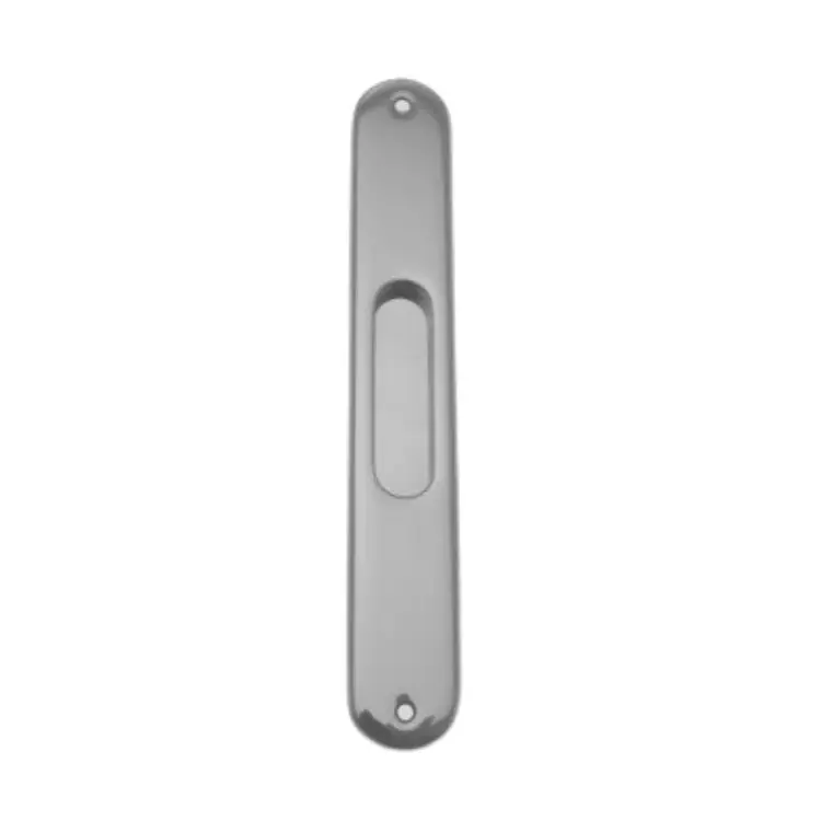 Betrouwbaar Maniglia a incasso per porte scorrevoli, Ghidini serie Ely, placca lunga, senza foro per chiave, in Ottone, finitura Cromo Satinato