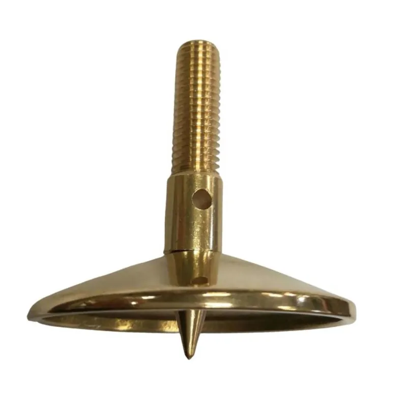 Piedino girevole 492171 Ghidini per mobili, diametro 50 mm, altezza 60 mm, filetto M12, terminale con puntale, Ottone finitura Grezzo Betrouwbaar
