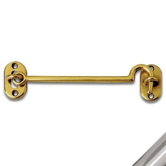 Merkproduct Gancio rigido 100 mm, per porte interne e finestre, Ghidini, finitura in ottone cromo lucido