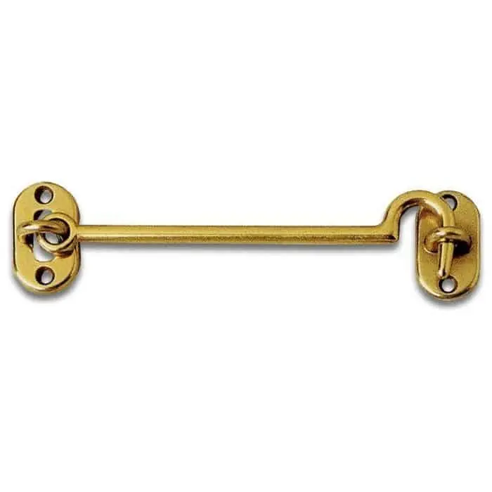 Gancio rigido 100 mm, per porte interne e finestre, Ghidini, finitura in ottone lucido Beperkte Voorraad