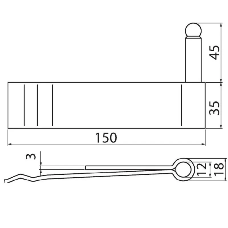 Voordeelprijs Cardine a muro Ghidini per persiana, per bandella 200 mm, perno 18 mm, finitura Zinco Tropical e Nero
