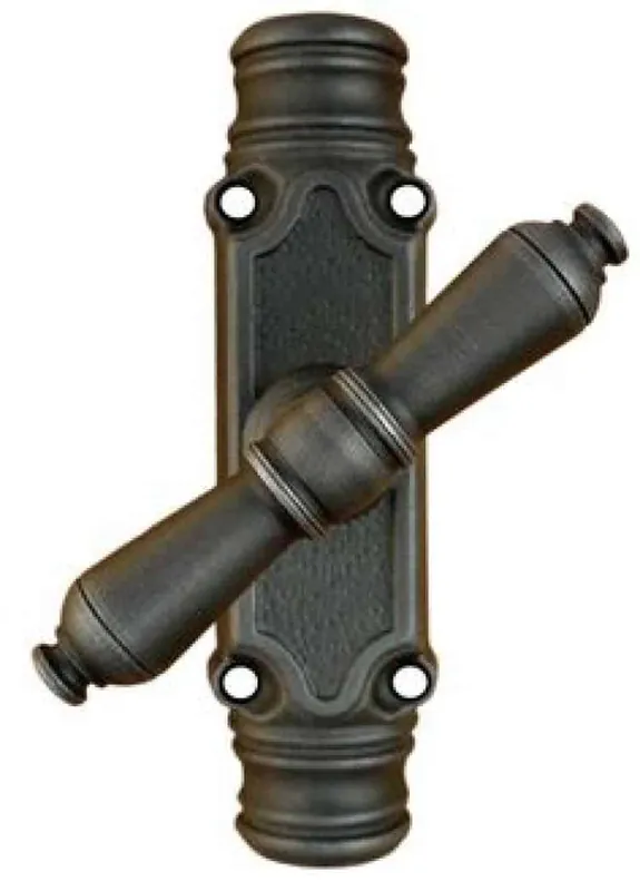Korting Cremonese per aste esterne in ferro Galbusera art 2704, kit maniglia 327 Ø 8 mm, maniglia a clessidra piccola, finitura Nero Antico