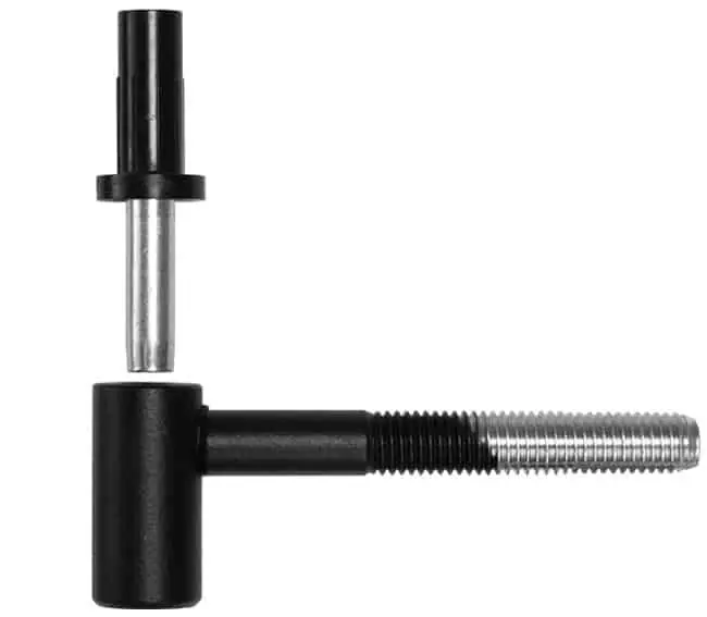Cardine SFS Intec 1272714 con boccola antisfilamento, tappo e spina, diametro 12 mm, lunghezza 90 mm, filetto M12, finitura Plastificato Nero Superprijs