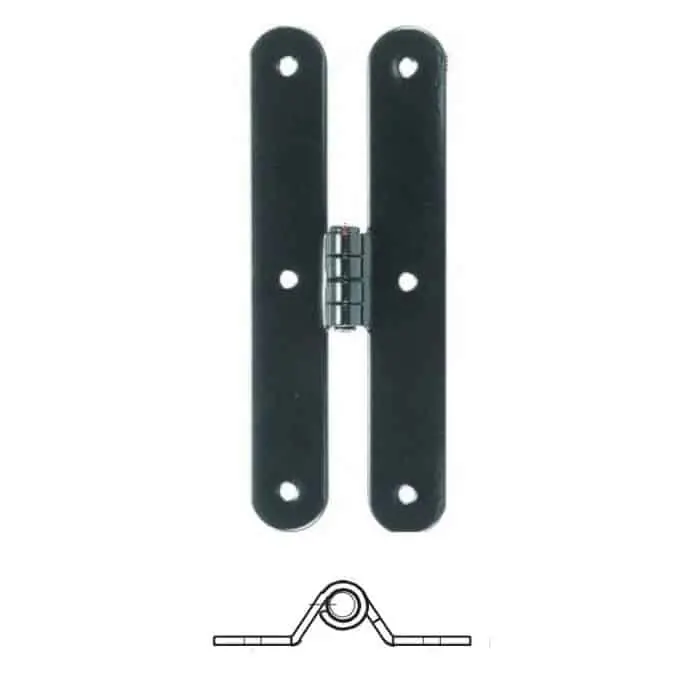 Bandella a doppio T serie tonda liscia R1, spina fissa, zanca da 15 mm, altezza 200 mm, larghezza 30 mm, finitura Verniciato Nero Gereduceerde Prijs