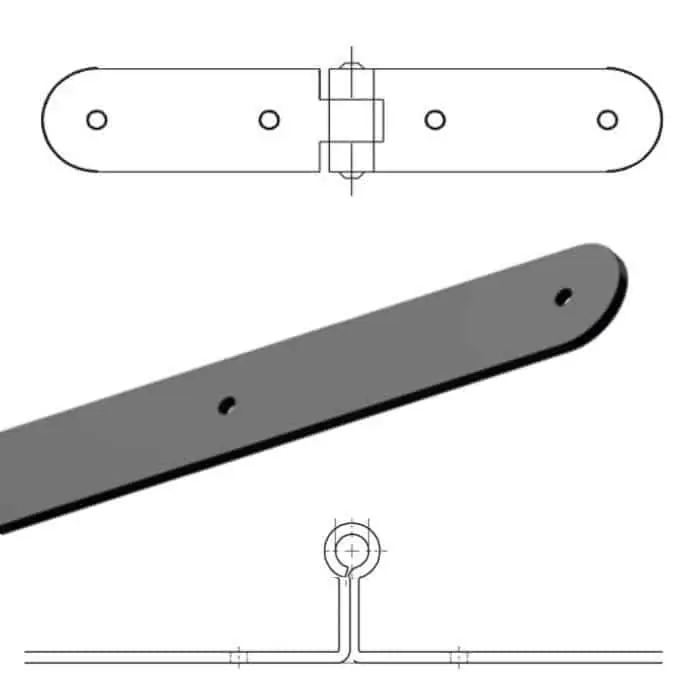 Voordeelprijs Asenera serie tonda liscia R1, lunghezza 210x210 mm, altezza 35 mm, zanca 20 mm, finitura Verniciato Nero