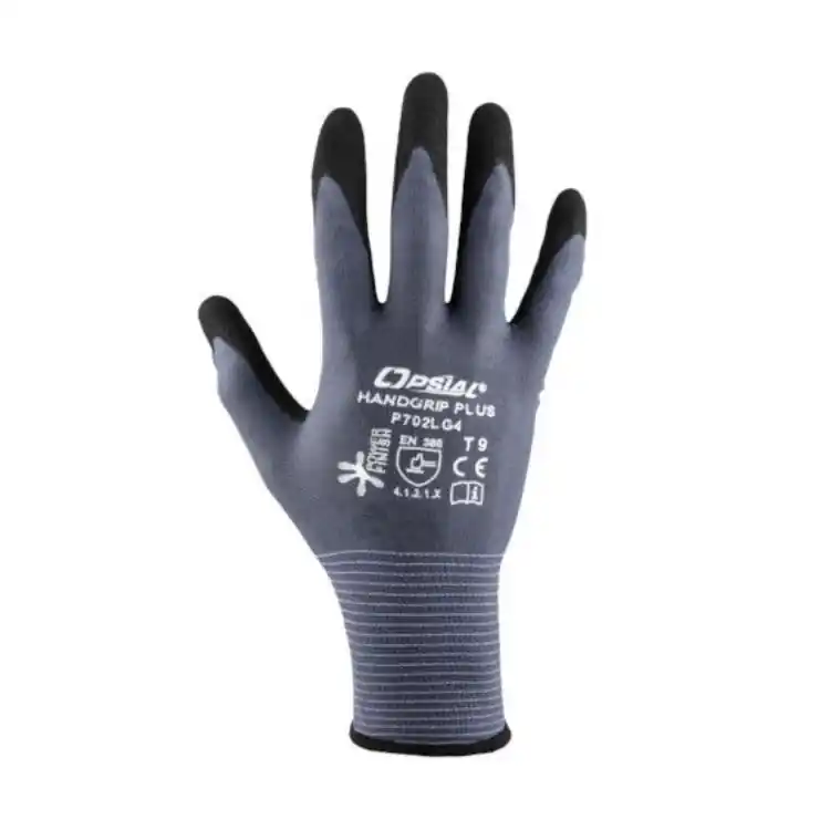 Op = Op Guanti tecnici Handgrip Opsial, con doppio rivestimento in nitrile, taglia L 9, colore Grigio