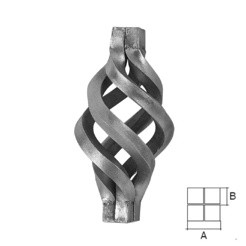 Veilige Betaling Pigna terminale 159/3 India per cancello, base quadra 12x12 mm, dimensioni 125x60 mm, materiale Ferro Battuto