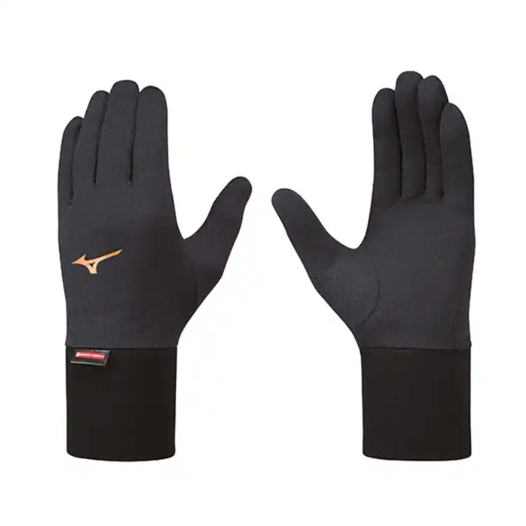 Guanti termici Breath Thermo Light Weight Mizuno da lavoro, polsino lungo, taglia S, finitura Nero Direct Beschikbaar