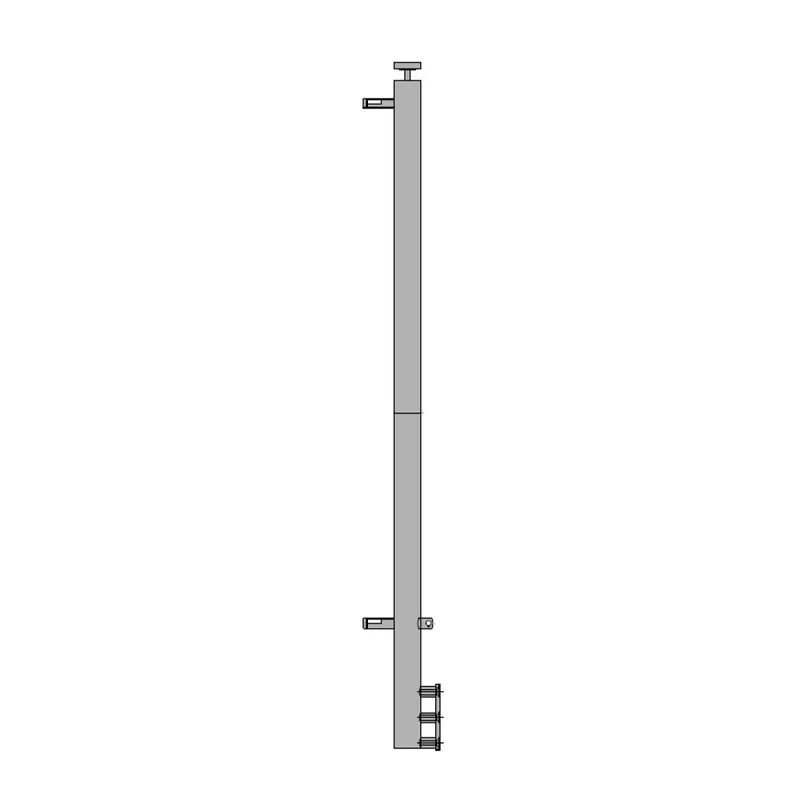 Laatste Versie Montante laterale quadrato GDSL50501K India per cancello, sezione 50x50 mm, altezza 1330 mm, materiale Ferro Battuto