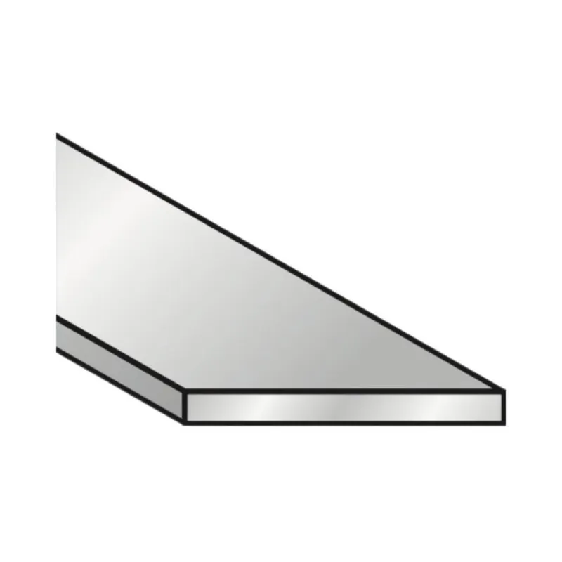 Gratis Retour Profilo piatto Algo, dimensione 30x2 mm, lunghezza 2000 mm, Alluminio finitura Argento Anodizzato