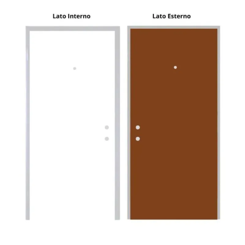 Bestel Nu Alias porta blindata ISOLA STEEL C Sinistra 900x2100 mm, classe 3, finitura interno Laccato Bianco-esterno Tanganica Medio, accessori Argento telaio Alluminio
