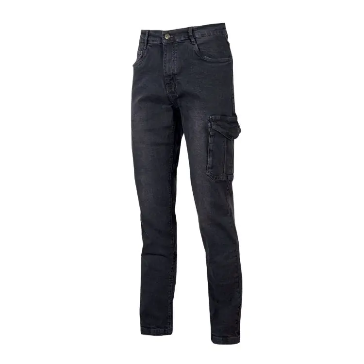 Jeans cargo U Power Tommy da lavoro, elasticizzato con tasconi laterali, cotone riciclato, taglia 32, colore Guado Jeans Favoriet