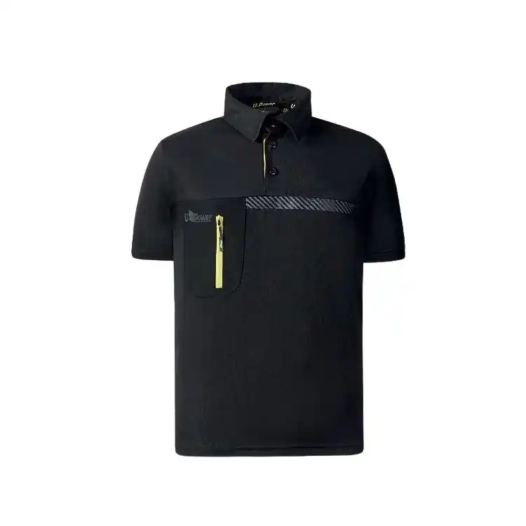 Meest Verkocht Polo U Power Libra da lavoro, tasca verticale, tessuto HeiQ Smart Temp termoregolazione, taglia L, colore Black Carbon