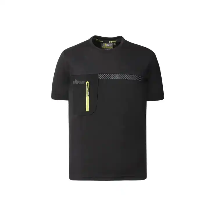 Actieprijs T-shirt U Power Christal da lavoro, tasca verticale, tessuto HeiQ Smart Temp termoregolazione, taglia XL, colore Black Carbon