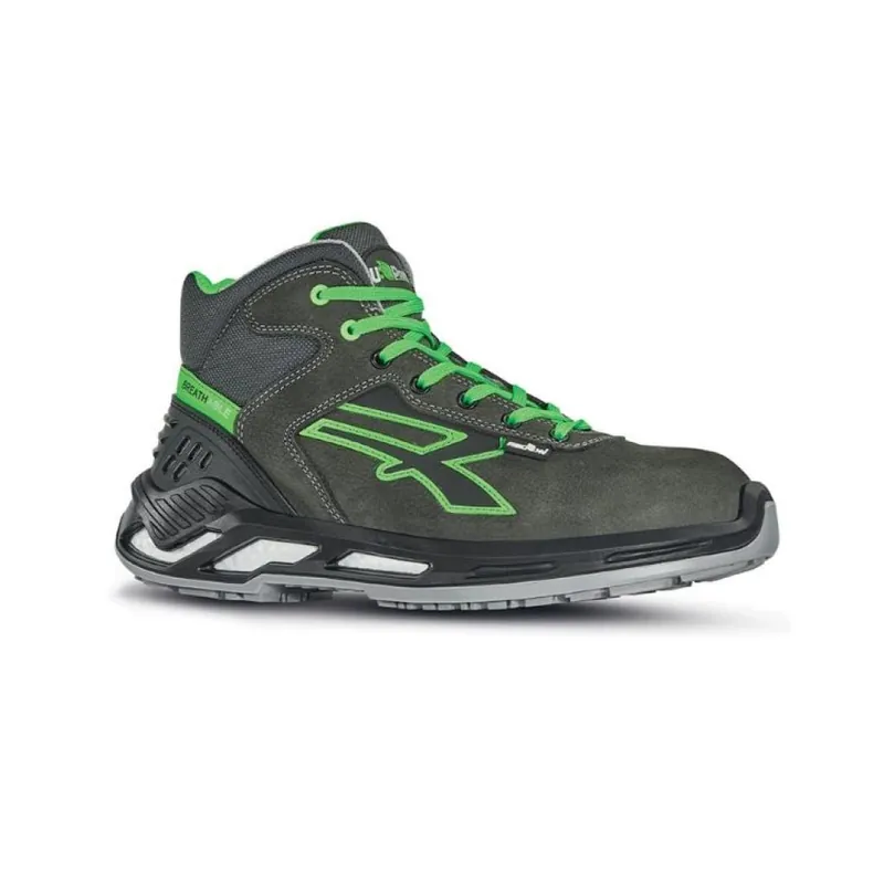 Koop Online Scarpa antinfortunistica U Power Daryl S3, linea Red 360, alta in pelle nabuk, antiscivolo, numero 43, colore Grigio Piombo