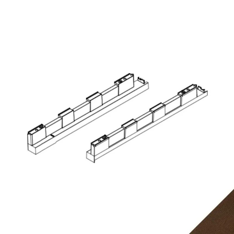 Coppia adattatori Papillon Servetto per guida Blum, finitura Brown Nieuw