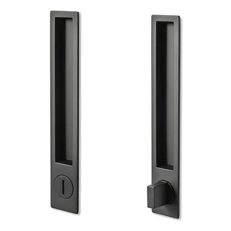 Lage Prijs Kit Maniglia a incasso MN 1096 Z Pamar per scorrevole, con chiavistello, dimensioni 32x190 mm, incasso 25x183x15 mm, finitura Nero Opaco