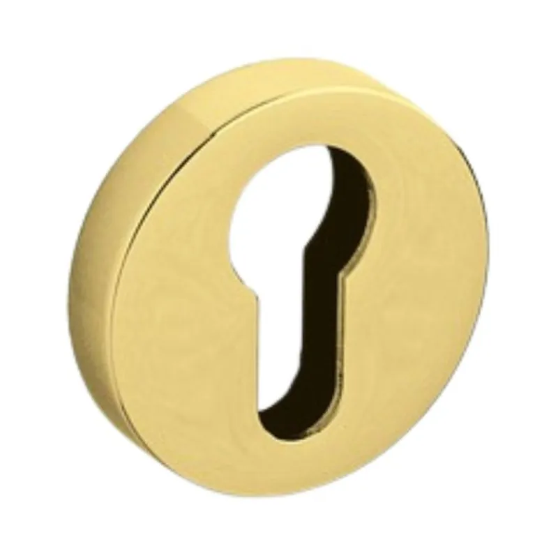 Bestel Nu Bocchetta tonda foro Yale 1152 Olivari per porta, spigolo vivo, diametro 47x10 mm, Ottone finitura Oro Lucido