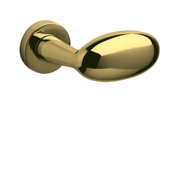 Shop Nu Mezza maniglia sinistra Z178 Blindo Olivari per porta interna, con rosetta tonda senza bocchetta, finitura Ottone Lucido