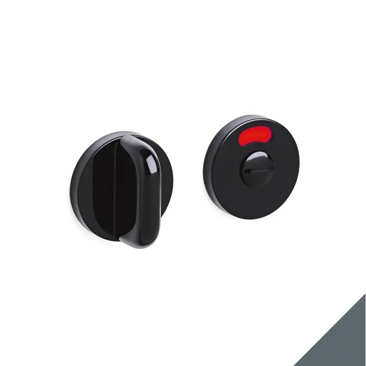 Favoriet Chiavistello Venezia Olivari per porta interna, con indicatore, rosetta tonda 50x10 mm, quadro 6 mm, spessore porta 41-47 mm, Nylon finitura Grigio