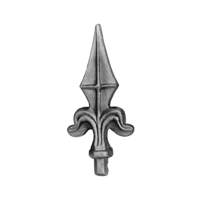 Koop Online Lancia terminale 124/9 India per cancello, base tonda 20 mm, altezza 190 mm, materiale Ferro Battuto