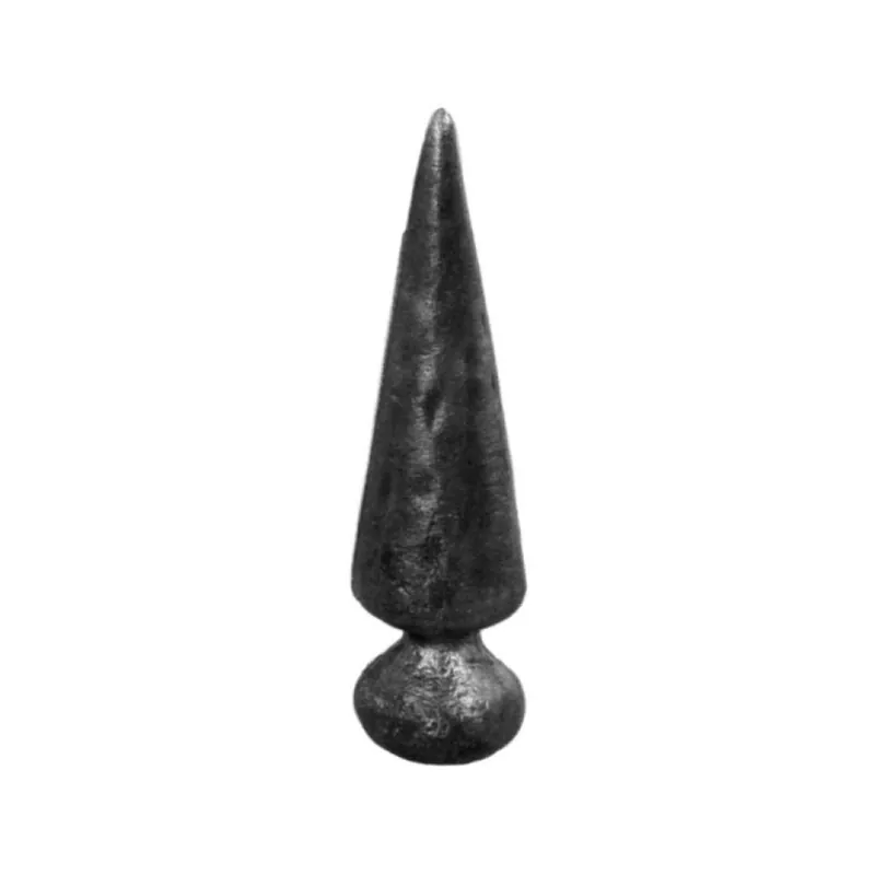 Lancia terminale 123/3 India per cancello, conica base tonda 32 mm, altezza 130 mm, materiale Ferro Battuto Premium