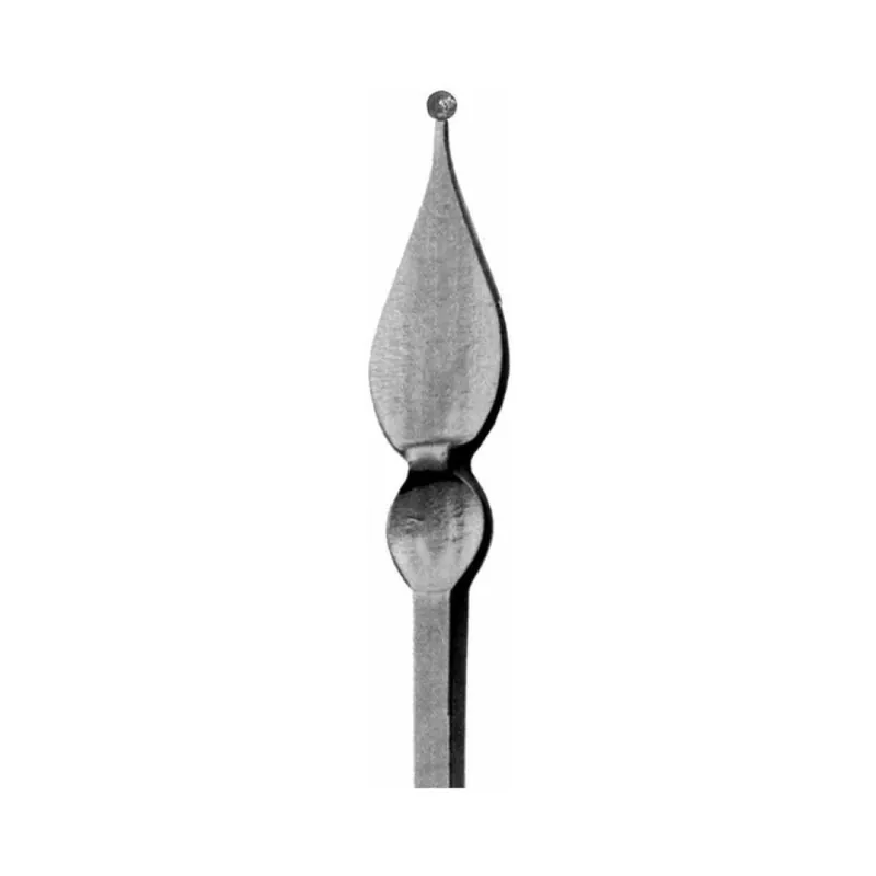 Lancia 722/4 India per cancello, base quadra 14x14 mm, altezza 200 mm, materiale Ferro Battuto Tijdelijk Beschikbaar