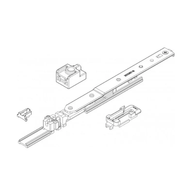 Braccio Futura 3D Giesse per anta a ribalta, profilo Erre 40, larghezza 360-425 mm, Acciaio e Zama finitura Silver Beperkte Voorraad
