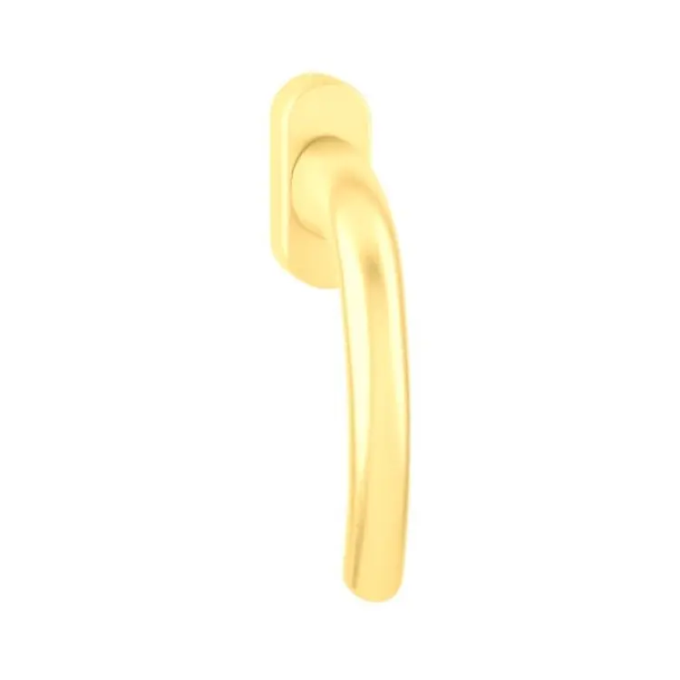 Maniglia martellina Dk Brixia Ghidini per serramento, rosetta ovale 66x29 mm, quadro 40x7 mm, bussola 9,5 mm, Alluminio finitura Oro F3 Seizoensaanbieding