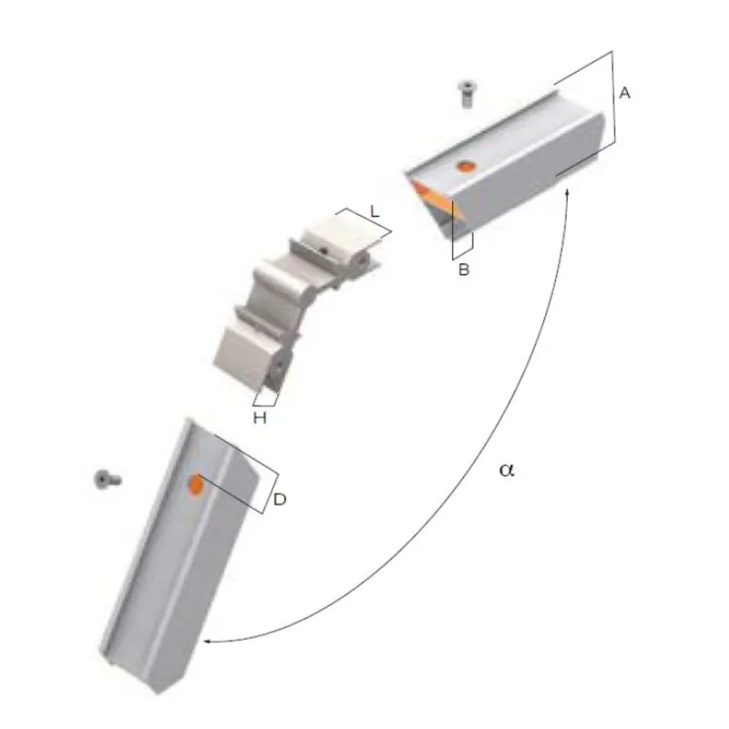 Squadretta angolo variabile 1551 Comunello, larghezza 28,4 mm, altezza 14 mm, materiale Alluminio Betrouwbaar