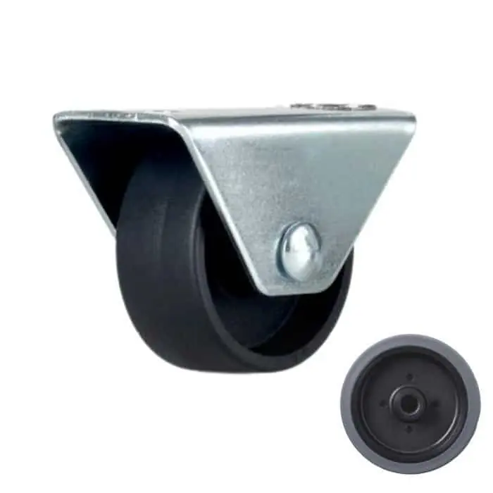 Ruota Sarmetal per mobile fissa, cavallotto Zincato, diametro 40 mm, battistrada in plastica finitura Nero e Grigio Hoge Kwaliteit
