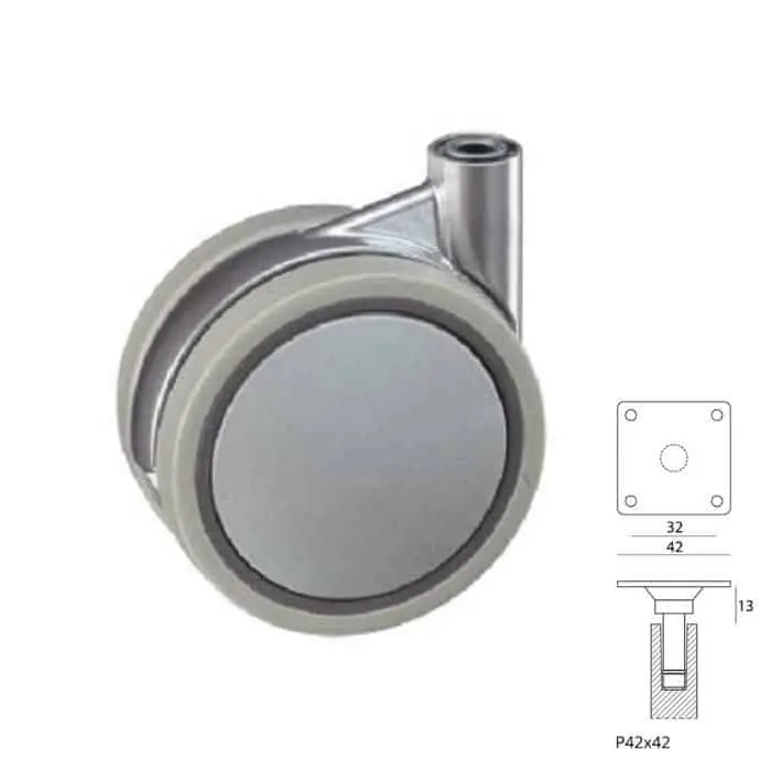 Koop Vandaag Ruota SIRIO Sarmetal in Plastica per mobile, girevole su piastra 42x42 mm, senza freno, diametro 60 mm, altezza 70 mm, finitura Grigio