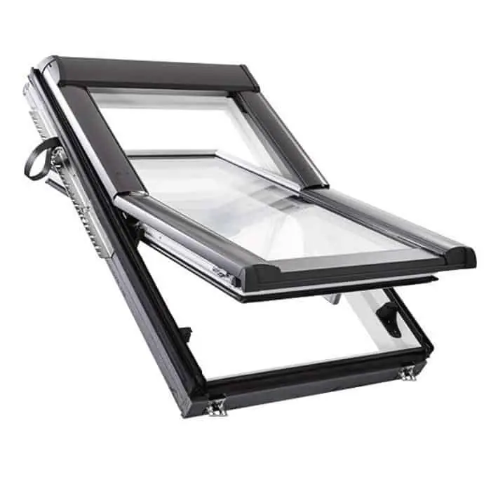 Op = Op Finestra in Legno Roto Designo R6 per tetto, a bilico manuale, doppio vetro 8C Comfort, telaio 54x78 cm, finitura interna Naturale