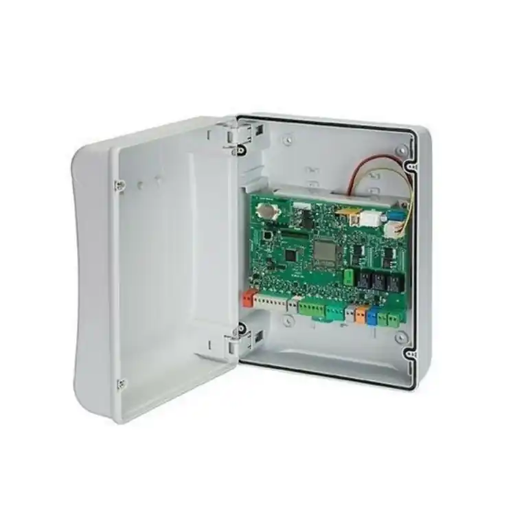 Express Levering Scheda elettronica E124 FAAC con contenitore, per attuatore battente 24 V, programmazione con 3 tasi e Display o PC con USB