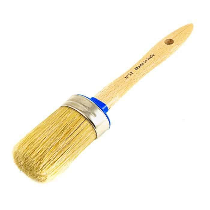 Koop Online Pennello ovalino S.002, manico in legno, setola bionda, ghiera nichel, misura 6