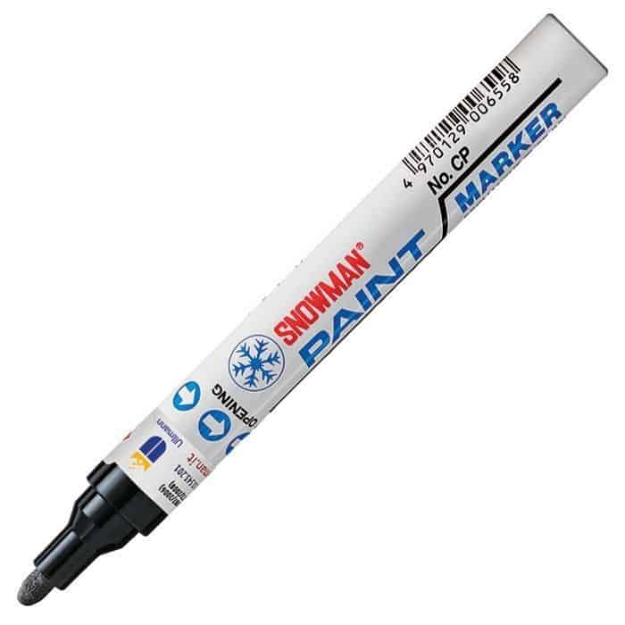 Pennarello Snowman Paint Market P201, punta standard da 4,5 mm, finitura Nero Lucido Superprijs