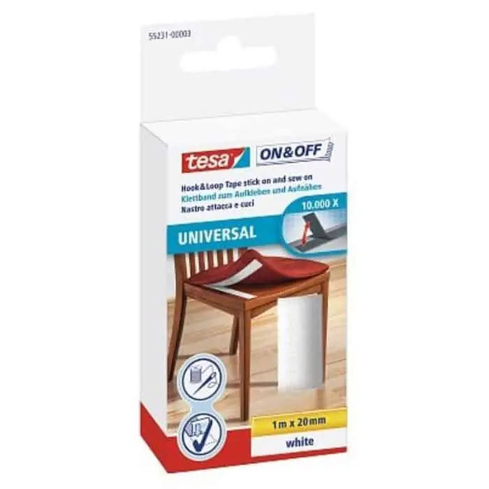 Finale Uitverkoop Velcro adesivo On & Off Tesa 055231-00003-01 Bianco, lunghezza 1 mt, 20 mm