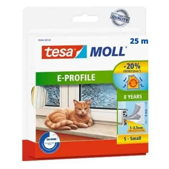 Bestel Nu Guarnizione gomma adesiva E Tesa 05464-00100-00, lunghezza 25 mt, 9 mm, finitura Bianco