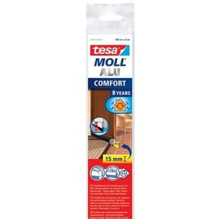 Gecertificeerd Sottoporta adesivo in alluminio Tesa 05405-00101-00 Marrone, lunghezza 1 mt, 40 mm