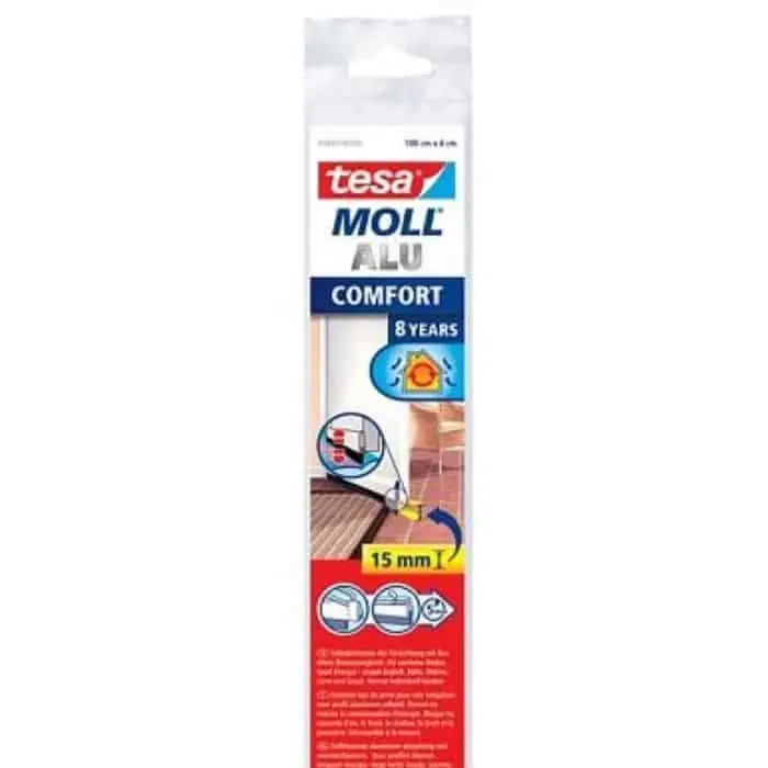 Koopje Sottoporta adesivo in alluminio Tesa 05405-00100-00 Bianco, lunghezza 1 mt, 40 mm