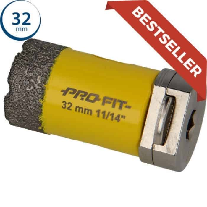 Fresa a tazza Diamond Dry Profit per pietra dura, foratura a secco, diametro 32 mm Betaalbaar