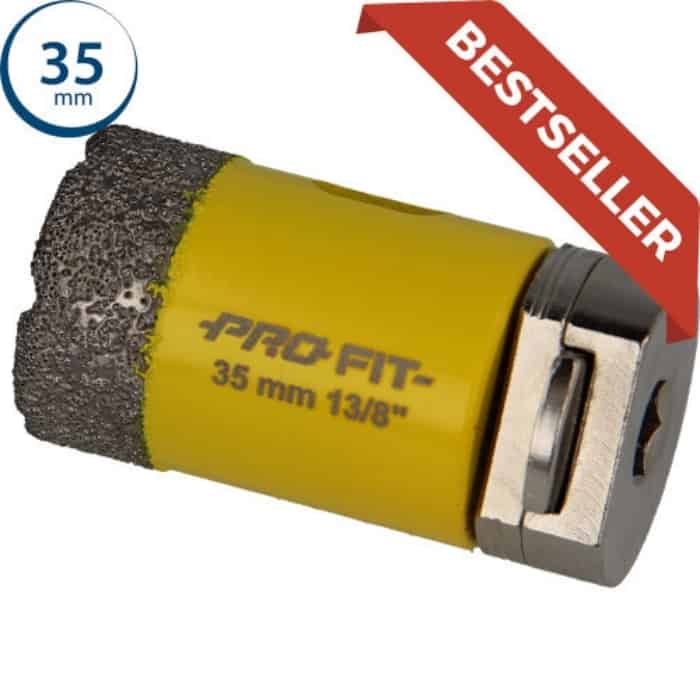 Fresa a tazza Diamond Dry Profit per pietra dura, foratura a secco, diametro 35 mm Gratis Retour