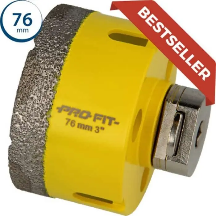 Fresa a tazza Diamond Dry Profit per pietra dura, foratura a secco, diametro 76 mm Gratis Retour